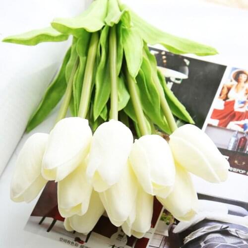 1Pcs PU Tulip Artificial Flower Real Touch Artificial Bouquet Fake Flower for Wedding Decoration Flowers Home Party Decor