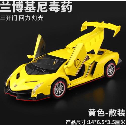 1:32 Scale Alloy Diecast Sport Car Collection Model For TheLamborghini Veneno Pull Back Sound&Light Toys Vehicle