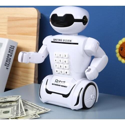 Creative Electronic Password Robot Piggy Bank Safe Lighting Music Coin Cash Saving Money Box Desk Lamp Children Toys Ornament