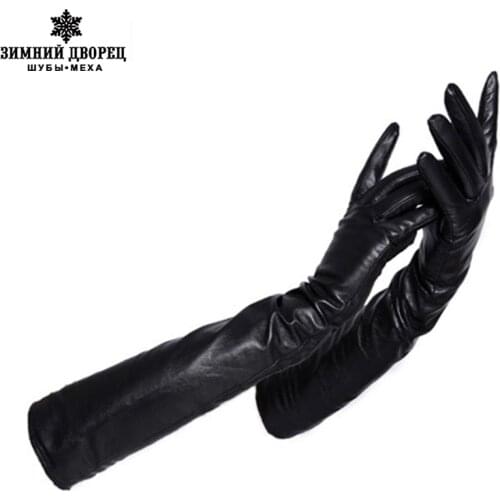 Fashion New 2016 Evening Party Wintertime Longer Genuine Leather Women Keep Warm GI0ves Special Offer