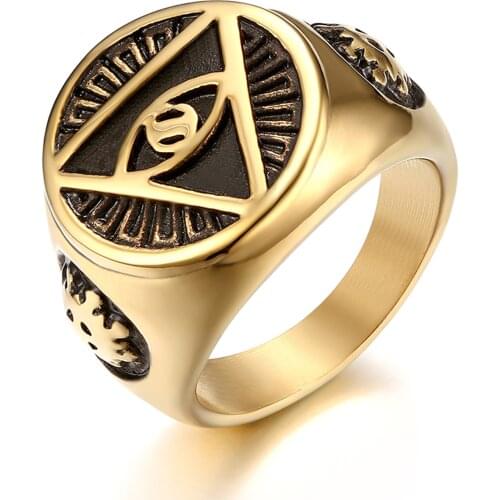 BONISKISS New Men Demon Eye Rings Charm Man Stainless Steel Silver Color Jewelry Ring Fast shipping Male aneis Cool Decoration