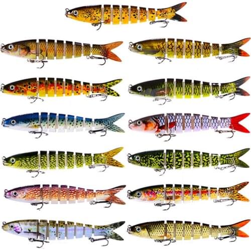 New 1PCS 13.5cm 19g Sinking 8 Segments Fishing Lures Multi Jointed Wobblers Swimbait Hard Bait Fishing Tackle For Crankbait