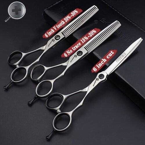 New Hairdresser scissors 6 inch salon cutting tools barber tools professional style scissors anti-slip wear-resistant logo free