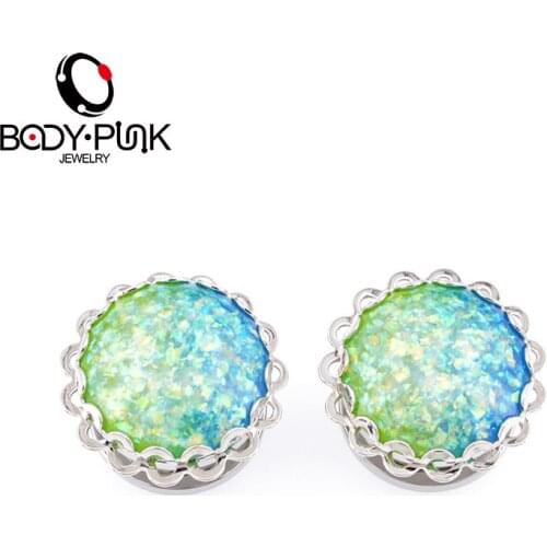 BODY PUNK 2pc Stainless Steel Ear Expansion Piercing Jewelry Ear Plugs And Tunnels 6-20 mm Body Piercing For Men Women