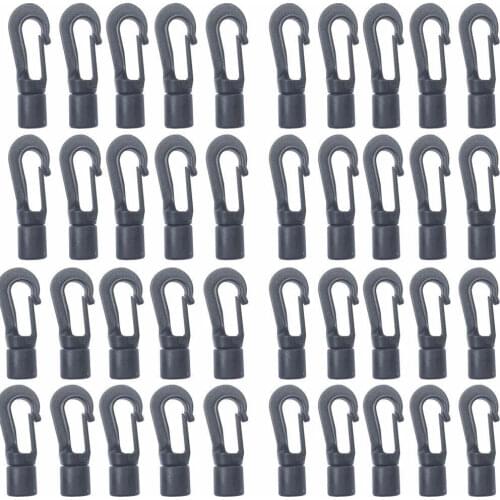 50x Plastic Shock Bungee cord Quick Connect hooks for DIY elastic stretch cords
