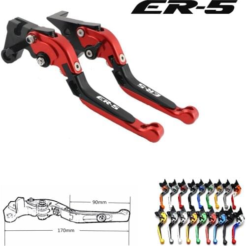 For Kawasaki ER-5 ER5 2004-2005 Titanium CNC Adjustable Folding Extendable Motorcycle Brake Clutch Levers