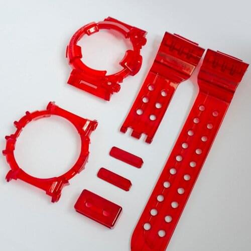 For GWF-1000 Strap Rubber Watchband Ice Red Black Transparent Silicone Watch Bands and Case Cover Waterproof Sport Watchbands