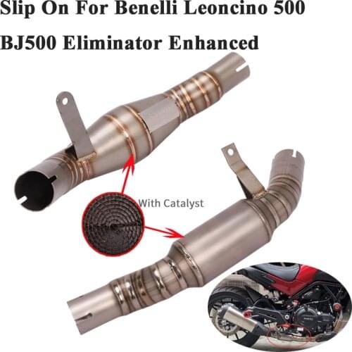 Slip On For Benelli Leoncino 500 BJ500 Motorcycle Exhaust Titanium Alloy Link Pipe Delete Original Catalyst Eliminator Enhanced
