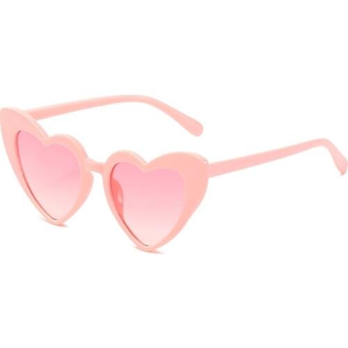 Fashion Plastic Kids Cute Heart Shaped Sunglasses Red Black White Yellow Transparent Lens Frame Woman Outdoor Beach Spectacles