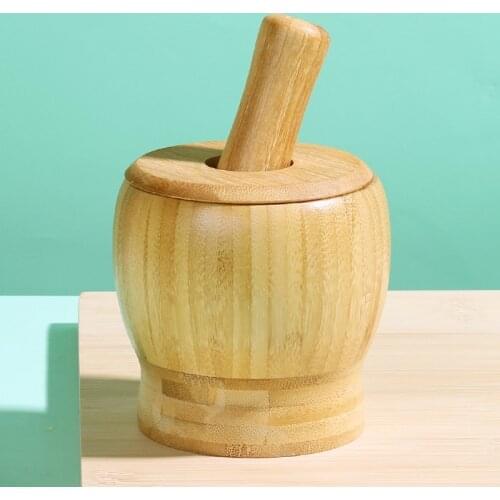 Old-fashioned household manual garlic masher mash jar solid wood garlic masher grinding artifact