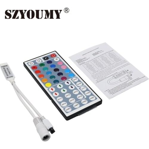 SZYOUMY MINI RGB LED Controller 44 Key IR Remote Control For RGB LED Strip 100 Sets