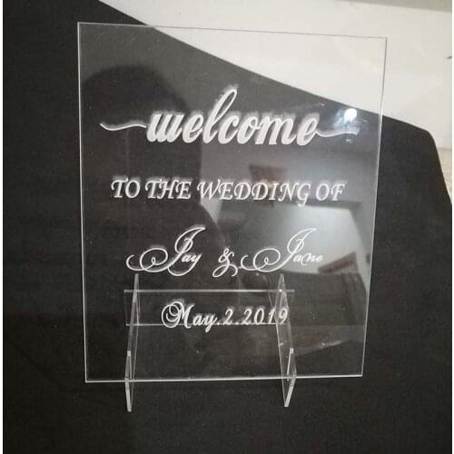 Custom Wedding Sign Acrylic Clear Personalized Welcome Guests Word Sign Party Decor Favor Wedding Direction Signs