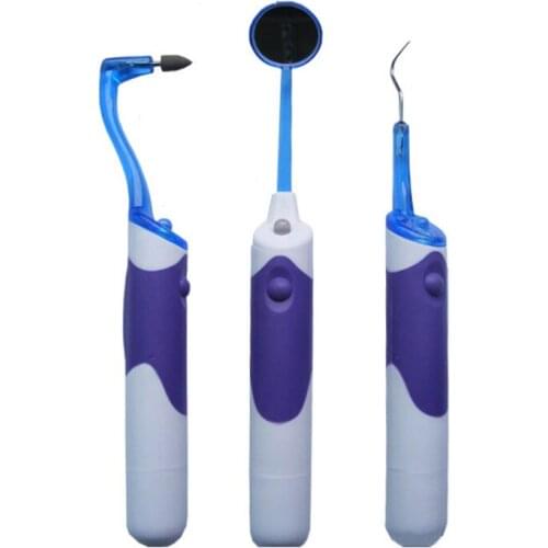 Dental Mirror LED Luminous Tooth Hook Grinding Head Home Dental Care Kits