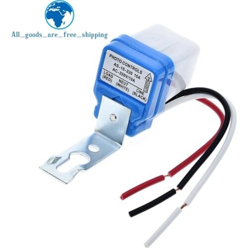 TZT Automatic Auto On Off Photocell Street Light Switch DC AC 220V 50-60Hz 10A Photo Control Photoswitch Sensor Switch