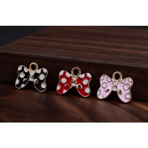 10pcs/lot 18*15mm Ribbon Diy Deisgn Enamel Charm for Jewelry Making Earring Bracelet or Necklace Charms