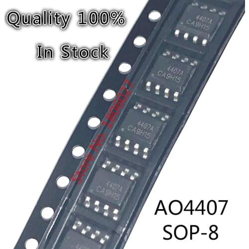10PCS/LOT New AO4407 4407 SOP8 P channel -30V -12A MOS tube field effect tube SOP-8