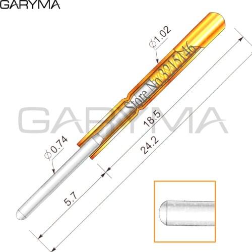 100Pcs P11-J1 Dia 0.66mm Spring Test Probes Pogo Pin Length 24.2mm Stroke Spring Froce:120g Tool