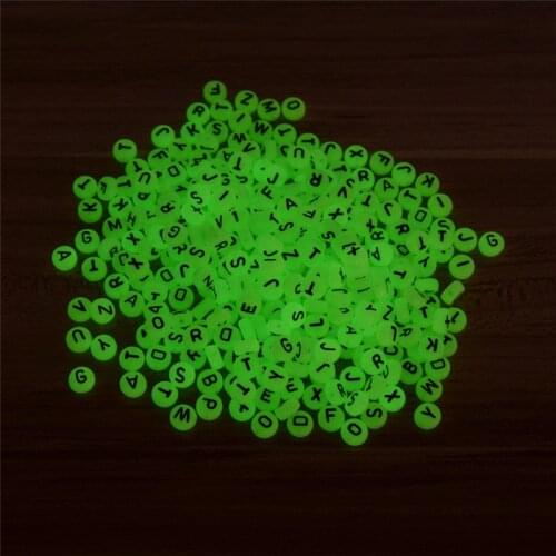 100pcs/lot 4x7mm Luminous Beads Letter Beads Acrylic Spaced Beads For Jewelry Making DIY Charms Bracelet Necklace Wholesale