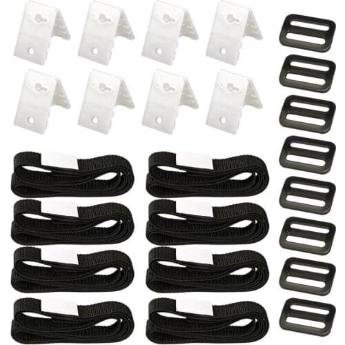 24Set Pool Solar Cover Reel Attachment Kit Solar Cover Reel Straps Solar Blanket Straps Kit for Universal In Ground Swimming Poo