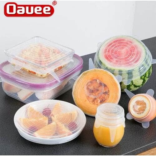 Silicone Stretch Lids Reusable Food Cover Cap For Cookware Bowl Silicone Cover Lid Kitchen Cooking Accessories Universal