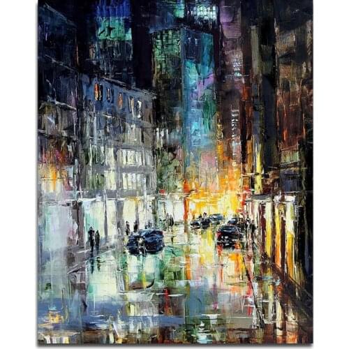 Abstract Wall Art City Canvas Painting Citysacape Posters And Prints Modern Decorative Pictures For Living Room No Frame