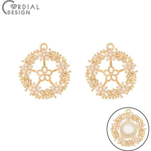 Cordial Design 30Pcs 20*21MM Jewelry Accessories/Round Shape/CZ Charms/DIY Making/Blank Tray/Hand Made/Pendant For Necklace