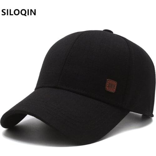 SILOQIN Snapback Cap Mens Cap Black Hats Cotton Baseball Caps Bone Adjustable Size Simple Casual Sports Caps Dads Tongue Caps