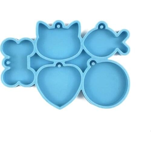 LXAD Keychain Epoxy Resin Mold Pet Dogs Tag Silicone Mould DIY Crafts Jewelry Earrings Pendant Decorations Casting Tools