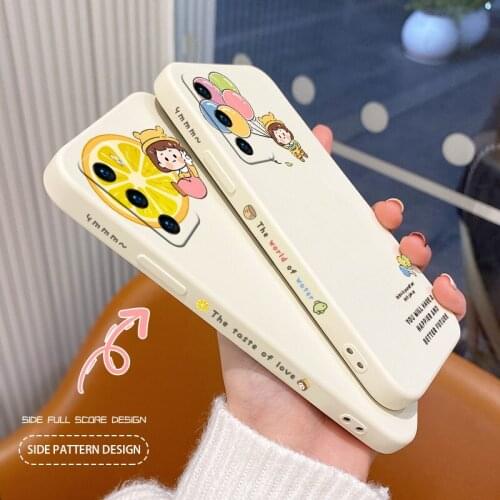 Lemon Girl Soft Shell Phone Case For Huawei P40 P40Lite P30 P20 Mate 40 40Pro 30 20 Pro Lite P Smart 2021 Y7a Silicone Cover