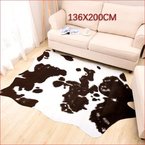 Sholisa Cowhide Cow hide Rug Carpets for living Room Bedroom Rug Polyester Morden Cow Skin Rug for Home Decorative