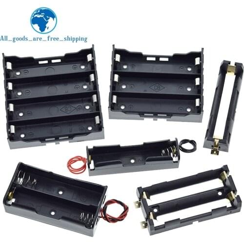 Black Plastic 1x 2x 3x 4x 18650 Battery Storage Box Case 1 2 3 4 Slot Way DIY Batteries Clip Holder Container With Wire Lead Pin