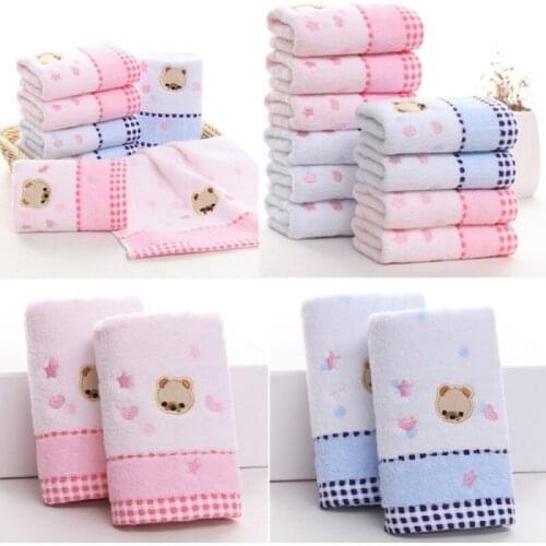 25x50Cm Cute Baby Bath Cotton Towel Cotton Jacquard Pattern Cartoon Children Small Solf Face Towel
