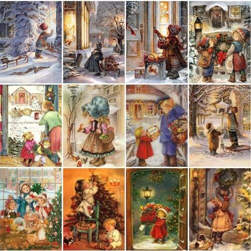 Evershine Diamond Painting Girl Picture Of Rhinestones Diamond Embroidery Christmas Full Drill Cross Stitch Beaded Handmade Gift