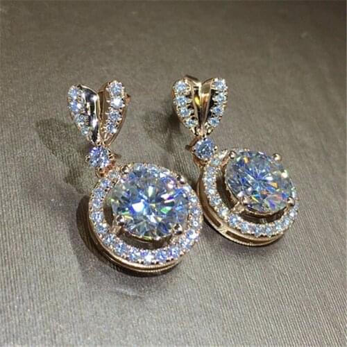 Exquisite Love Round Inlaid Zircon Earrings Personality Charm Gift Woman Fashion Party Creative Jewelry Wholesale