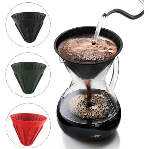 Coffee Filter Reusable Household Random Color Silicone Gel Coffee Funnel for Home