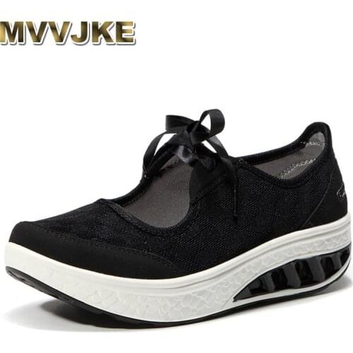 MVVJKERunning shoes for women summer breathable light sneakers Swing platform shoes height increasing cheap sneakers large size