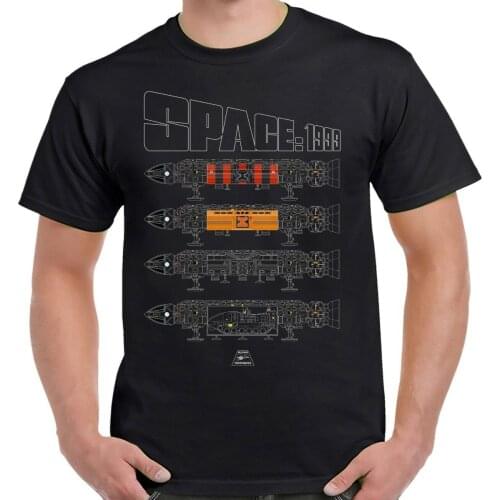 Space 1999 Eagle Transporters blueprint Adult summer cotton o-neck short sleeve t-shirt