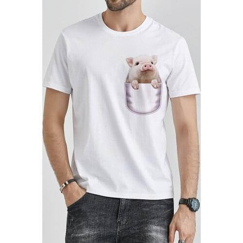 Mens Tshirt T Shirt Funny Streetwear Plus Size T-shirt Tops Pig Print Summer Harajuku Cool Unisex Oversized Short Sleeve Casual