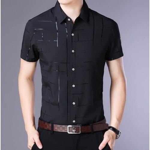 Short Sleeve Men Shirt,Summer Cool Shirt Men Clothing Business Casual Shirts