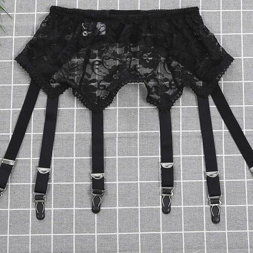 2021 New Lace hollow Underwear Accessories Women Retro High Waist Elastic Mesh Garter Belt Suspender Lingerie