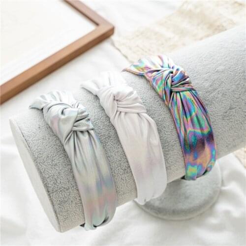New Arrival Retro Bright Leather Cross-Knotted Headband Style Women Simple Wide Hair Fixer Headband Hair Accessory