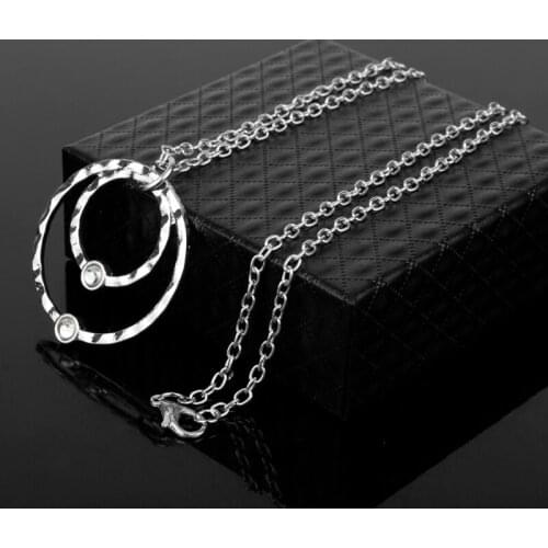 Dongsheng Wholesale Jewelry Infinity Double Circles Necklace for Girls Interlocking Circles Pendant Necklace for Women Men
