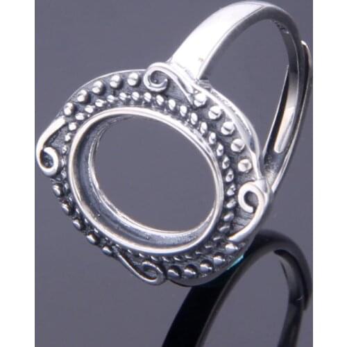 10*12mm 925 STERLING SILVER girl women Semi Mount Bases Blanks base blank Pad ring Setting wedding jewelry findings diy A1379