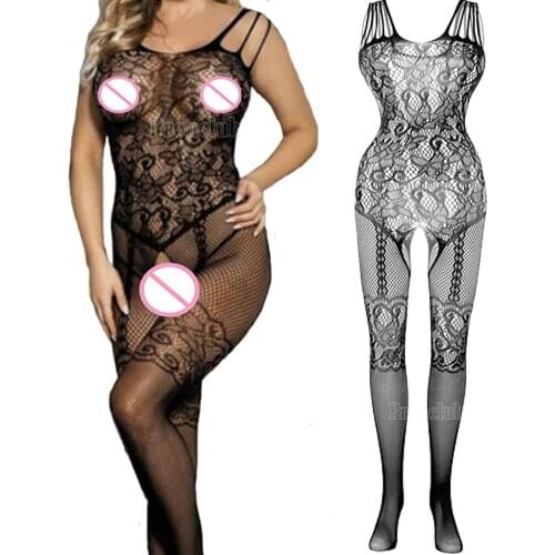 Sexy Open Crotch Bodystockings Hot Lingerie Bodysuit Underwear Women Fishnet Lingerie Crotchless Catsuit Teddies Mujer Plus Size