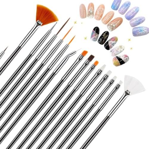 Nail Brush Nail Art 15Pcs/Set Ombre Brush For Manicure Gel Brush Nails Accessories For Gel Nail Polish Painting Drawing Carving