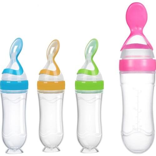 Baby Feeding Bottle Spoon Newborn Bottle Feeder Silicone Spoon for Feeding Medicine Toddler Cutlery Utensil Children Accessories