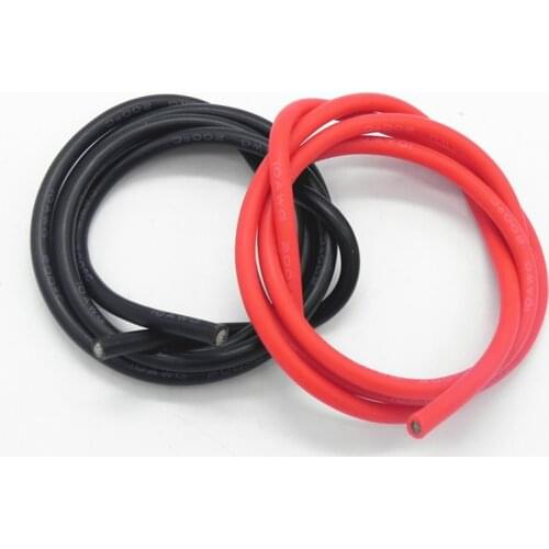 100meter/lot 8AWG Silicone wire cable Black or Red Conductor construction high temperature Tinned copper cable DZ0174 wire