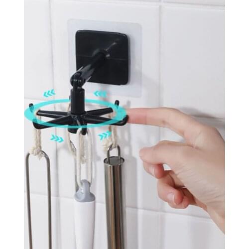 Bedroom, Kitchen, Bathroom, Multi-function, 360 Degree Rotation, No Drilling, Strong Self-adhesive, Necessary Hook For Family