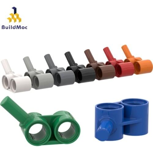 BuildMOC Compatible Assembles Particles 85940 1x2 tech rod with thin rod Building Blocks Parts DIY LOGO Educational gift Toys