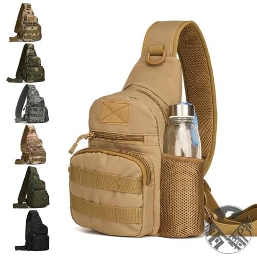 Outdoor Tactical Multifunctional Camouflage Kettle Chest Pack Mountaineering Cycling Bag Shoulder Bags A4805